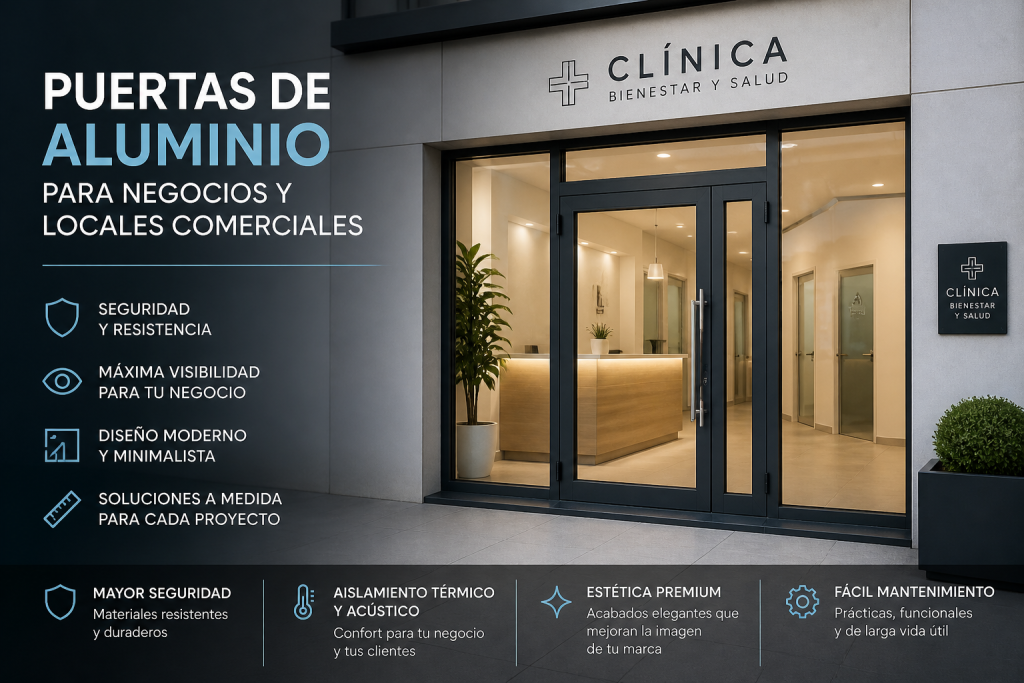 puertas de aluminio para locales comerciales y negocios