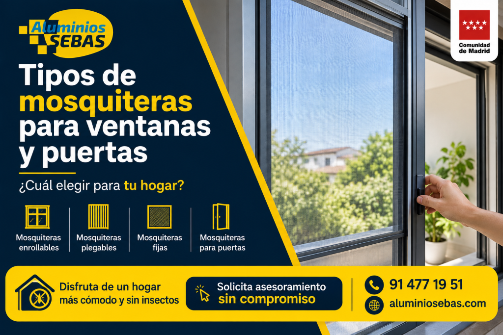 Tipos de mosquiteras para ventanas y puertas